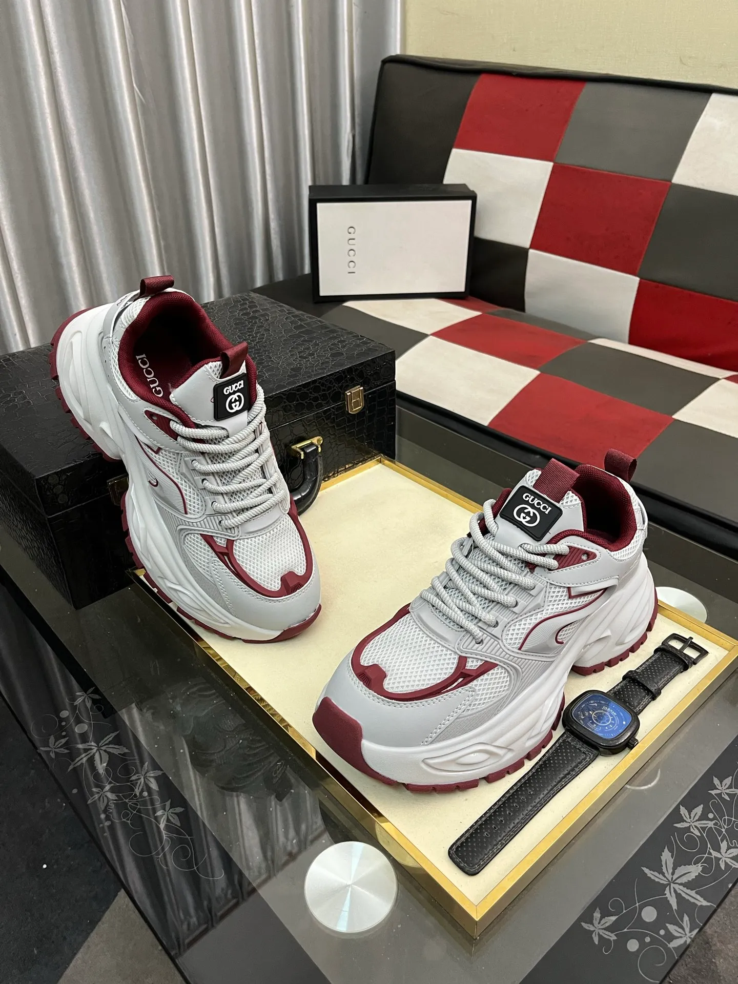 Men's shoes💰480⌚️⌚️【GUCCI】Gaobang casual and fashionable men's shoes👟hot style💥simple and elegant style, exclusive for trendy men. Unique official website latest brand elements👑Gucci original decoration, fashionable and generous, original calfskin fabric➕Comfortable leather lining ✅Size: 38-44, 2⃣️colors available